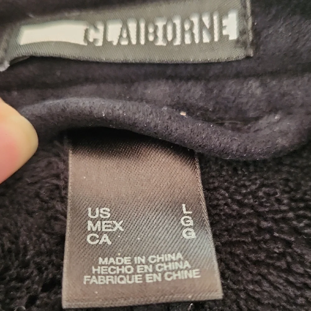 Claiborne Men's Black Faux Suede Jacket LG